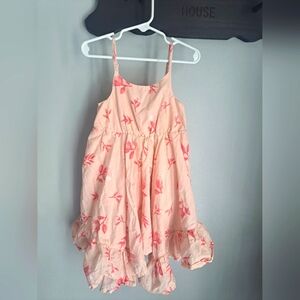 Tommy Bahama Girl's Dress Pink Floral Lined Spaghetti Straps Resort Play 2T